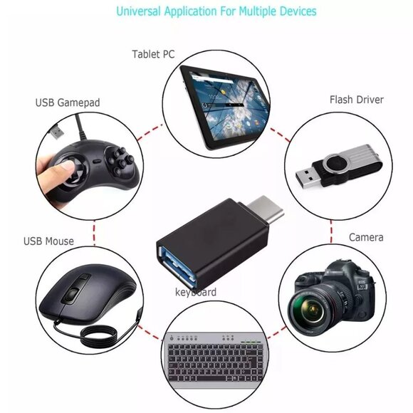 3-Pack USB-C 3.1 Male to USB A Female Adapter Converter OTG Type C Android Phone - Picture 6 of 9